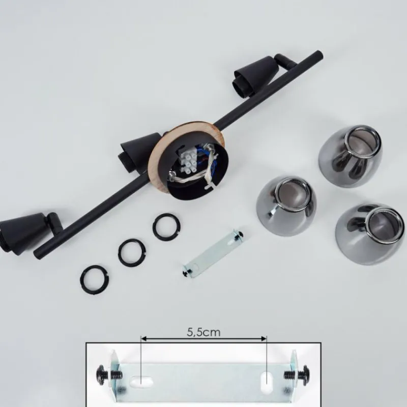 hofstein Plafonnier Leteque Écru, Noir, 3 lumières