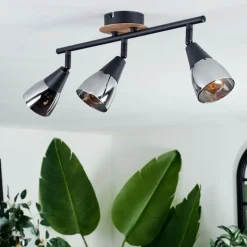 hofstein Plafonnier Leteque Écru, Noir, 3 lumières