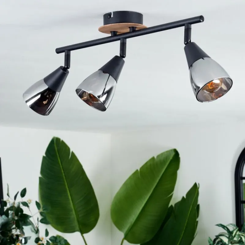 hofstein Plafonnier Leteque Écru, Noir, 3 lumières