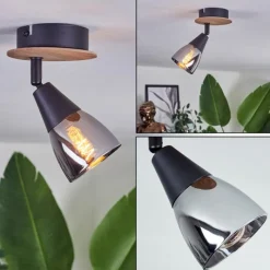 hofstein Plafonnier Leteque Écru, Noir, 1 lumière