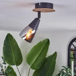 hofstein Plafonnier Leteque Écru, Noir, 1 lumière