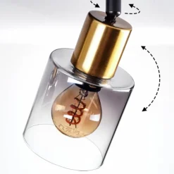 hofstein Plafonnier Leteque Noir, 4 lumières