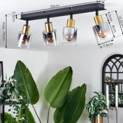 hofstein Plafonnier Leteque Noir, 4 lumières