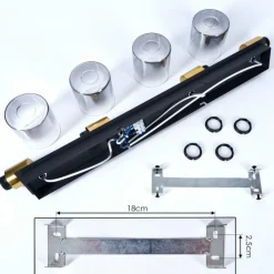 hofstein Plafonnier Leteque Noir, 4 lumières