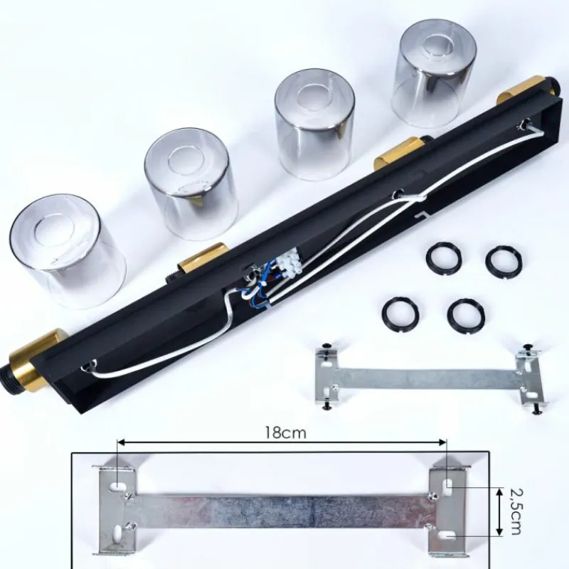 hofstein Plafonnier Leteque Noir, 4 lumières