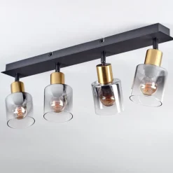 hofstein Plafonnier Leteque Noir, 4 lumières