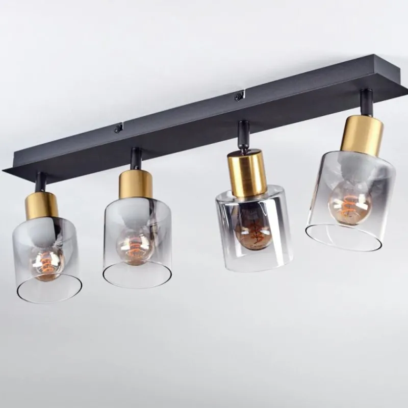 hofstein Plafonnier Leteque Noir, 4 lumières