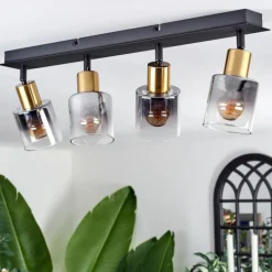 hofstein Plafonnier Leteque Noir, 4 lumières