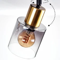 hofstein Plafonnier Leteque Noir, 2 lumières