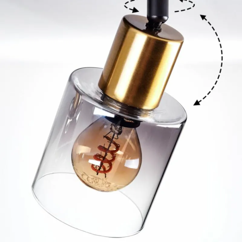 hofstein Plafonnier Leteque Noir, 2 lumières