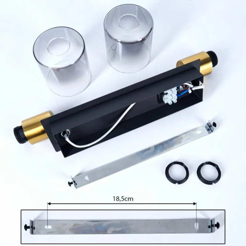 hofstein Plafonnier Leteque Noir, 2 lumières