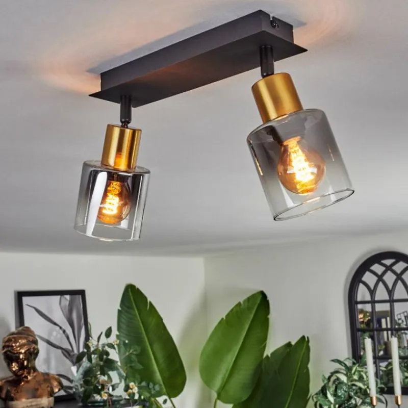 hofstein Plafonnier Leteque Noir, 2 lumières