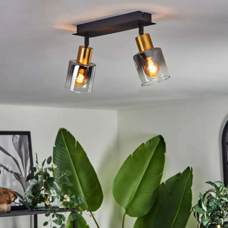 hofstein Plafonnier Leteque Noir, 2 lumières