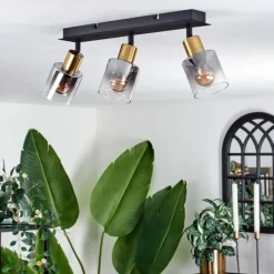 hofstein Plafonnier Leteque Noir, 3 lumières