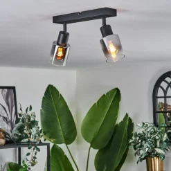 hofstein Plafonnier Leteque Noir, 2 lumières