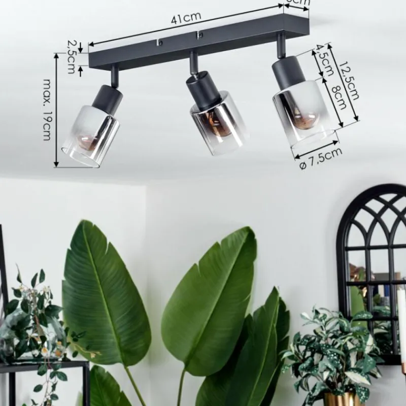 hofstein Plafonnier Leteque Noir, 3 lumières