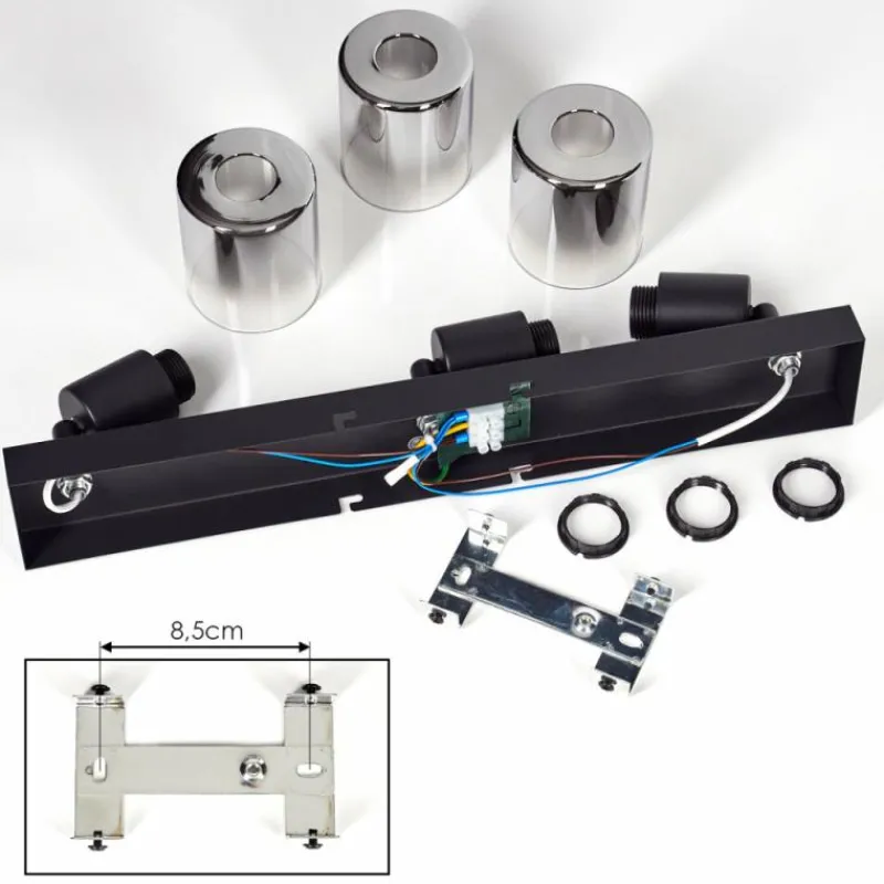 hofstein Plafonnier Leteque Noir, 3 lumières