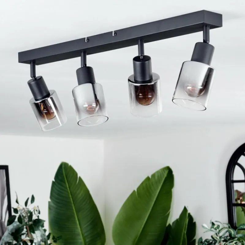 hofstein Plafonnier Leteque Noir, 4 lumières