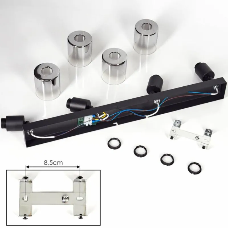 hofstein Plafonnier Leteque Noir, 4 lumières