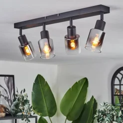 hofstein Plafonnier Leteque Noir, 4 lumières