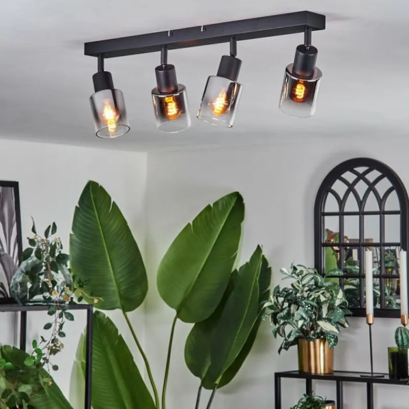 hofstein Plafonnier Leteque Noir, 4 lumières