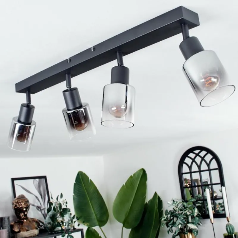 hofstein Plafonnier Leteque Noir, 4 lumières