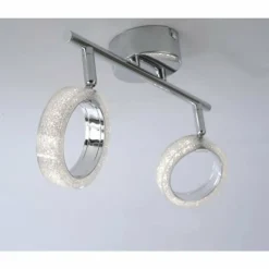 Luminaires Leuchten Direkt Plafonnier Leuchten Direkt ANGELO LED Chrome, 2 lumières