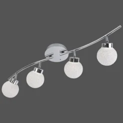 Luminaires Leuchten Direkt Plafonnier Leuchten Direkt MIKO LED Chrome, 4 lumières, Télécommandes, Changeur de couleurs* Éclairage Led