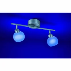 Luminaires Leuchten Direkt Plafonnier Leuchten Direkt LOLA-LOTTA LED Acier inoxydable, 2 lumières, Télécommandes, Changeur de couleurs