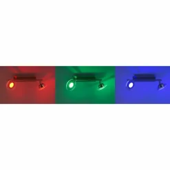 Luminaires Leuchten Direkt Plafonnier Leuchten Direkt LOLA-MIKE LED Acier inoxydable, 2 lumières, Télécommandes, Changeur de couleurs* Éclairage Led