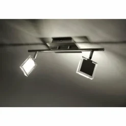 Luminaires Leuchten Direkt Plafonnier Leuchten Direkt Tony LED Chrome, Nickel mat, 2 lumières* Spots Et Projecteurs