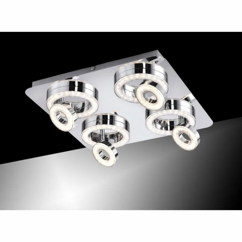 Luminaires Leuchten Direkt Plafonnier Leuchten Direkt Tim LED Chrome, 8 lumières* Éclairage Led