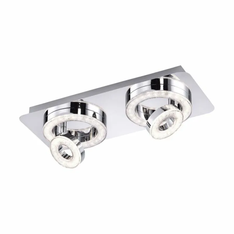 Luminaires Leuchten Direkt Plafonnier Leuchten Direkt TIM LED Chrome, 2 lumières