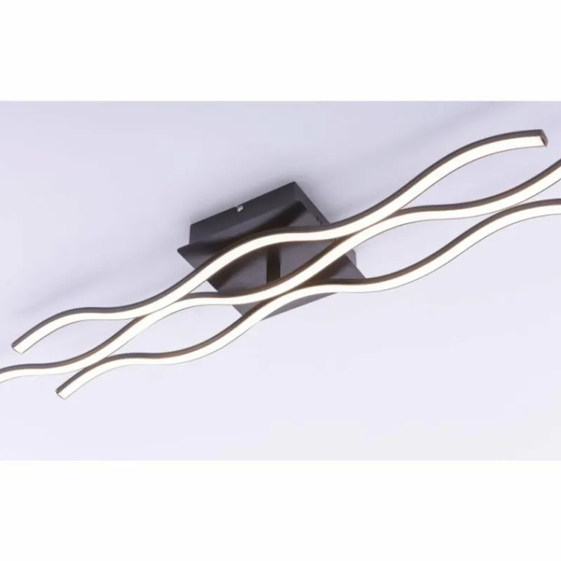 Luminaires Leuchten Direkt Plafonnier Leuchten Direkt Wave LED Noir, 3 lumières* Éclairage Led