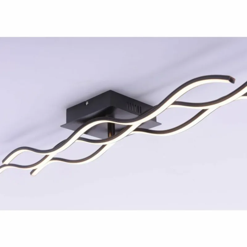 Luminaires Leuchten Direkt Plafonnier Leuchten Direkt Wave LED Noir, 3 lumières* Éclairage Led