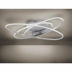 Luminaires Leuchten Direkt Plafonnier Leuchten Direkt MALIK LED Acier inoxydable, 1 lumière, Télécommandes* Éclairage Led