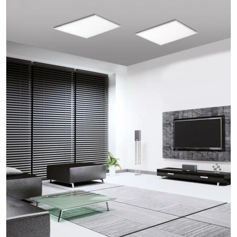 Luminaires Leuchten Direkt Plafonnier Leuchten Direkt Ls-FLAT LED Blanc, 1 lumière, Télécommandes, Changeur de couleurs