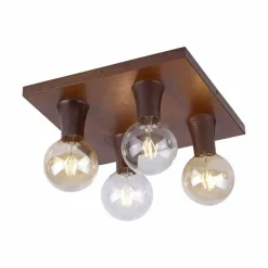 Lampes Industrielles-Luminaires Leuchten Direkt Plafonnier Leuchten Direkt TURN ME Rouille, 4 lumières