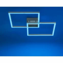 Luminaires Leuchten Direkt Plafonnier Leuchten Direkt Ls-MAXI LED Acier inoxydable, 2 lumières, Télécommandes, Changeur de couleurs