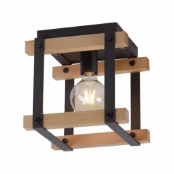 Lampes Industrielles-Luminaires Leuchten Direkt Plafonnier Leuchten Direkt EDITH Bois clair, Noir, 1 lumière