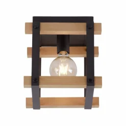 Lampes Industrielles-Luminaires Leuchten Direkt Plafonnier Leuchten Direkt EDITH Bois clair, Noir, 1 lumière