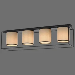 Lampes En Tissu-Luminaires Leuchten Direkt Plafonnier Leuchten Direkt RAVEN Noir, 4 lumières