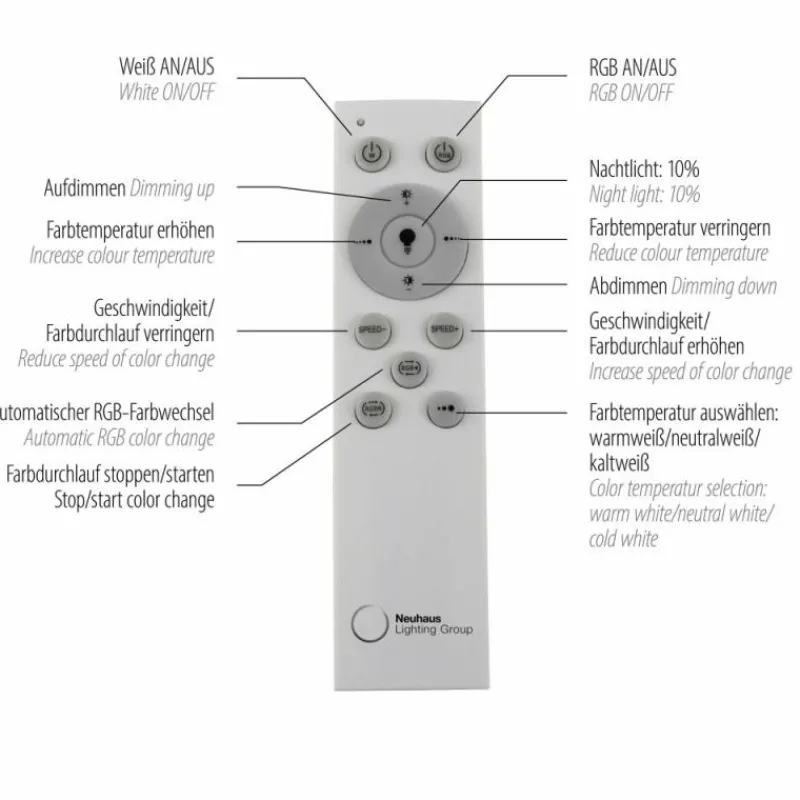 Luminaires Leuchten Direkt Plafonnier Leuchten Direkt RENDA LED Argenté, 2 lumières, Télécommandes, Changeur de couleurs* Éclairage Led