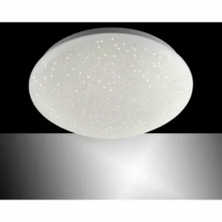 Luminaires Leuchten Direkt Plafonnier Leuchten-Direkt SKYLER LED Acier brossé, Blanc, 1 lumière, Télécommandes, Changeur de couleurs* Éclairage Led