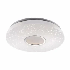 Luminaires Leuchten Direkt Plafonnier Leuchten-Direkt JONAS LED Acier brossé, Blanc, 1 lumière, Télécommandes* Éclairage Led