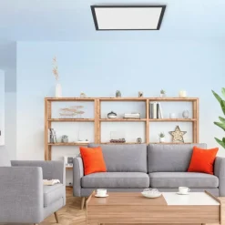 Luminaires Leuchten Direkt Plafonnier Leuchten-Direkt FLAT LED Noir, 1 lumière, Télécommandes* Éclairage Led