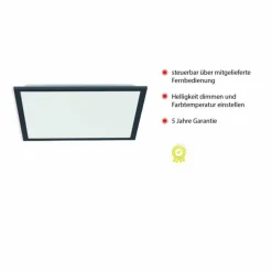 Luminaires Leuchten Direkt Plafonnier Leuchten-Direkt FLAT LED Noir, 1 lumière, Télécommandes* Éclairage Led