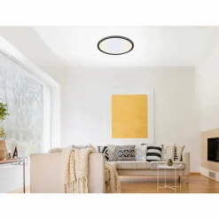 Luminaires Leuchten Direkt Plafonnier Leuchten-Direkt FLAT LED Noir, 1 lumière, Télécommandes* Éclairage Led