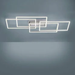 Luminaires Leuchten Direkt Plafonnier Leuchten-Direkt IVEN LED Nickel mat, 4 lumières, Télécommandes* Éclairage Led