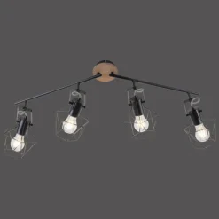 Lampes Industrielles-Luminaires Leuchten Direkt Plafonnier Leuchten-Direkt JARO Bois clair, 4 lumières